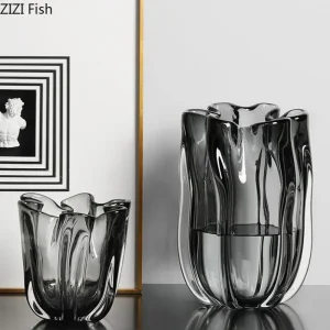 Elegant Glass Vase for Floral Arrangements and Desk Decor